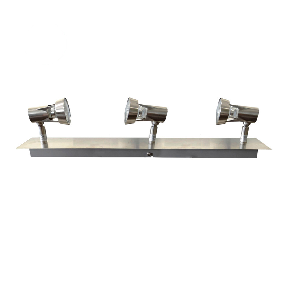 REGLETA HALOGENA 3 ELEMENTOS COLOR CROMO MATE GU-10 MODELO SUN EDM