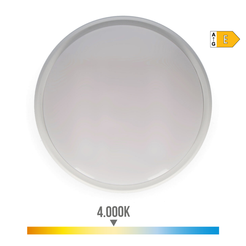 APLIQUE EXTERIOR LED 18W 1950lm IP54 CIRCULAR 4000K LUZ DIA Ø21x5,7cm EDM