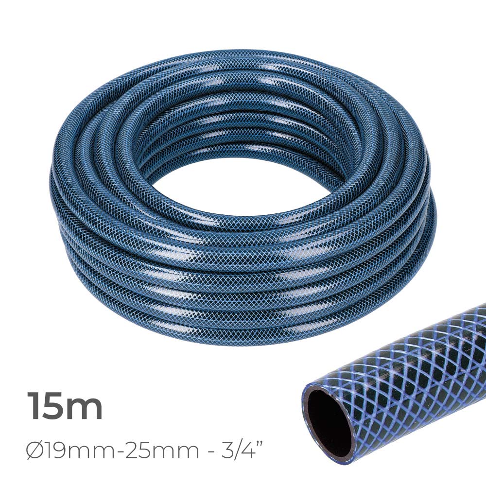 MANGUERA DE JARDIN BLUE INTERIOR Ø19mm. EXTERIOR Ø25mm (3/4") ROLLO 15m EDM