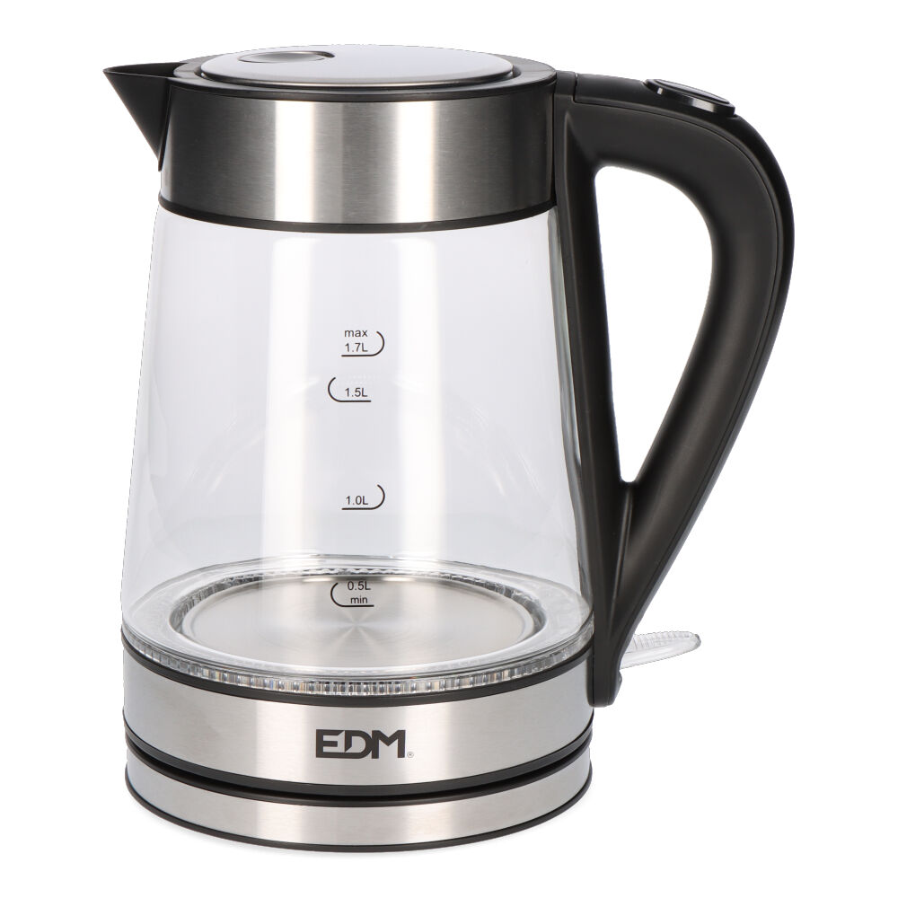 HERVIDOR DE AGUA DE CRISTAL + ACERO INOX 1,7 LITROS 1850 - 2200W EDM