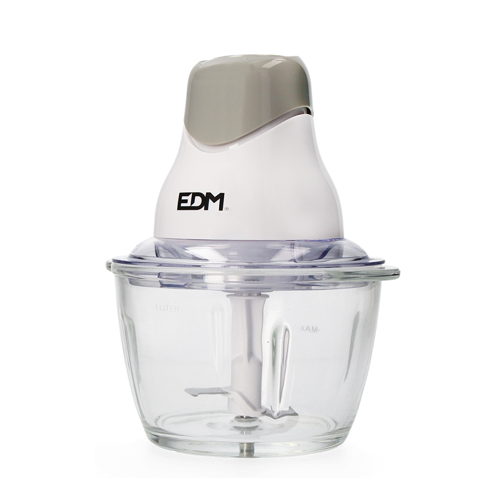 PICADORA CON RECIPIENTE DE CRISTAL 320W Ø19x22cm EDM