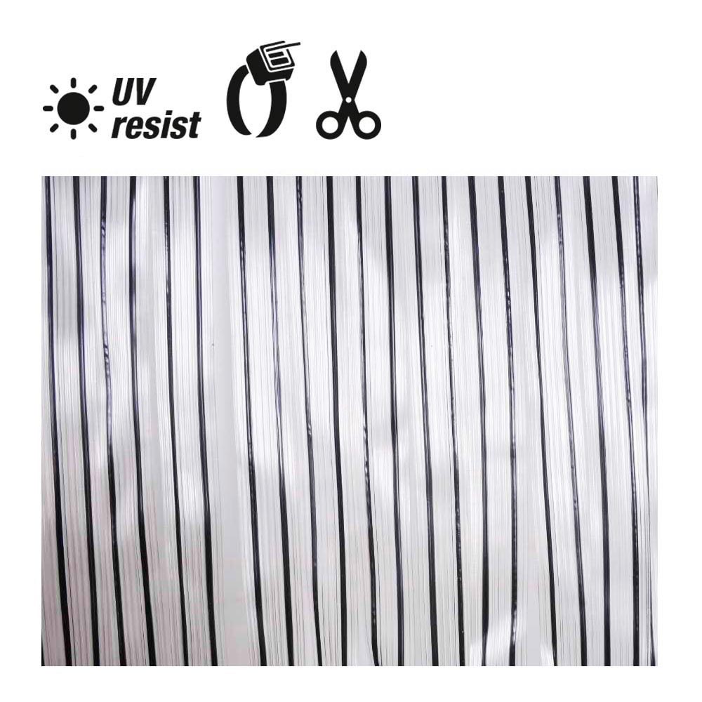 CORTINA DE CINTA DE PLASTICO. COLOR NEGRO-TRANSPARENTE 32 TIRAS 90x210cm EDM