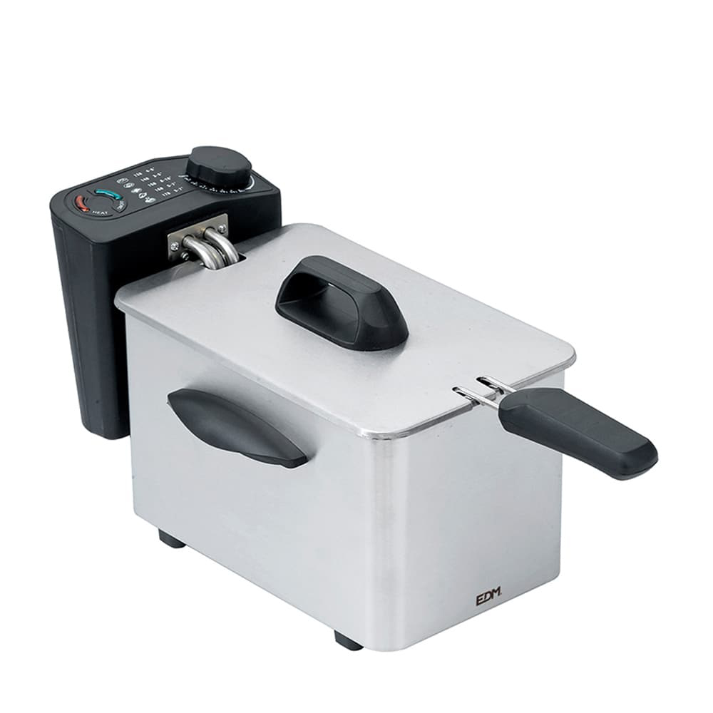 FREIDORA DE ACERO INOXIDABLE 2000W 2,5L. 17,5x35,5x21,5cm EDM