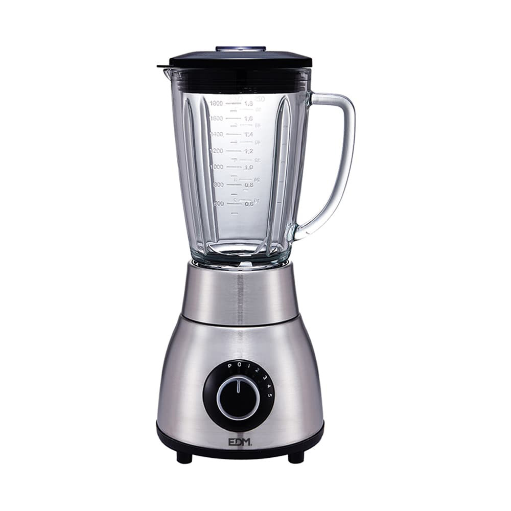 BATIDORA CON VASO DE CRISTAL 1,8 l 1200W Ø18,5x43cm EDM