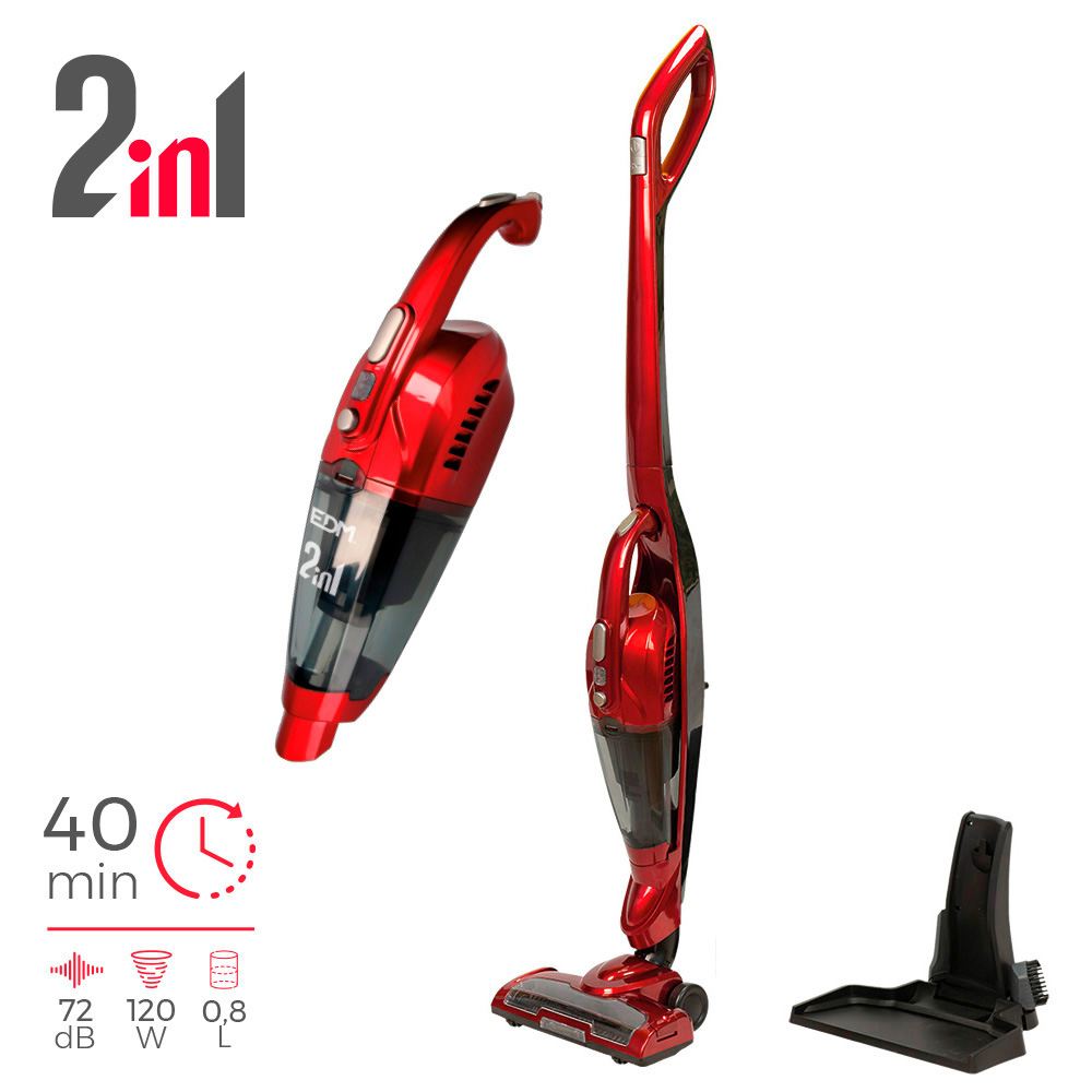 ASPIRADORA ESCOBA SIN CABLE 2 EN 1 120W 8,5KPA EDM
