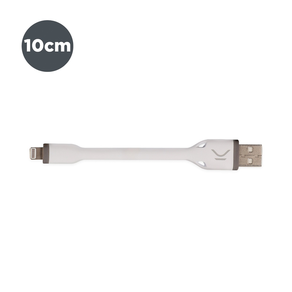 Cable de 10 cm, conectores USB y Lightning para iPhone, Blanco