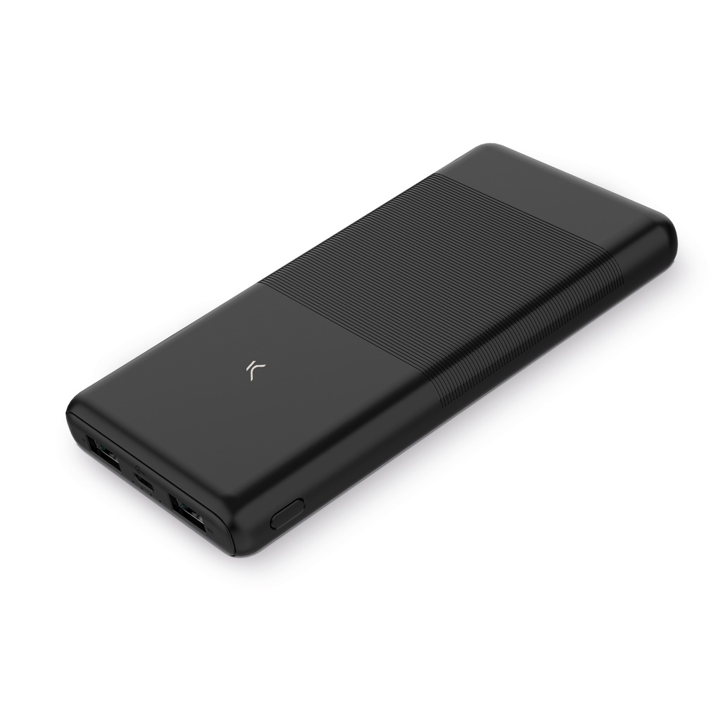 Powerbank Ksix Ultra Slim, Ultra fina, Polímero de litio, 10.000 mAh, 22,5 W, Power Delivery, Cable USB-C a USB-C, Negro