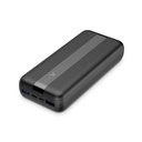 Powerbank Ksix Fast, Polímero de litio, 20.000 mAh, Power Delivery, 20 W, Cable USB-A a USB-C incluido, Negro