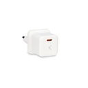 Cargador de red Ksix, 20W, Carga ultrarrápida, Power Delivery, Formato Mini, USB-C, Blanco