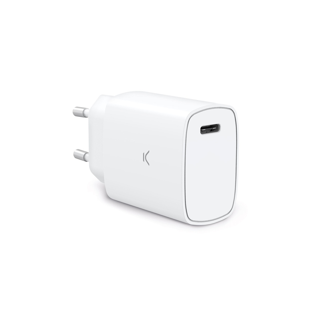 Cargador de red, 20W, Carga ultrarrápida, Power Delivery, USB-C, Blanco