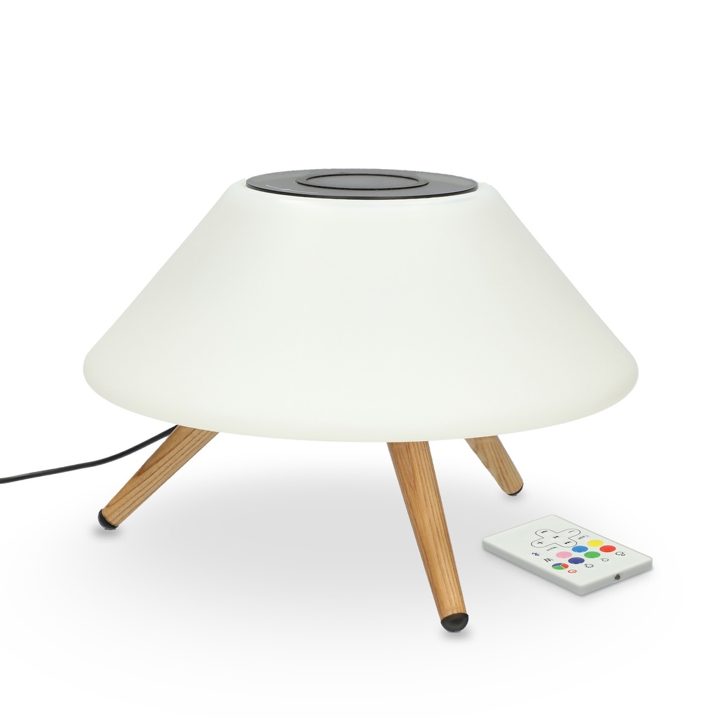 Cargador inalámbrico lámpara Omni Ksix, 10W, Tecnología Qi, Altavoz Bluetooth, 7 colores, Control Remoto
