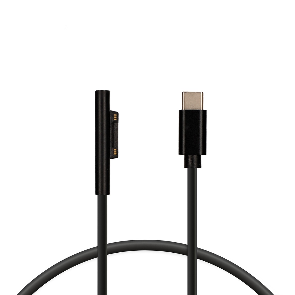 Cable de datos 60W Ksix, largo 1,5m, compatible con Microsoft Surface, USB-C, Negro