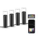 Set 4 balizas outdoor SmartLED Ksix, WiFi + APP incluida, 12W, 200 lúmenes, RGBWIC, IP65, Ampliable, Estacas incluidas