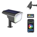 Foco solar outdoor SmartLED Ksix, WiFi + APP incluida, Panel solar, 100 lúmenes, RGB + CCT, IP65, Estaca incluida