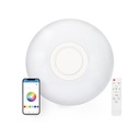 Plafón LED Rainbow Ksix, Altavoz integrado, Conectada, Sigue el ritmo de la música, Modos de luz RGB, 40cm, 30W, Blanco