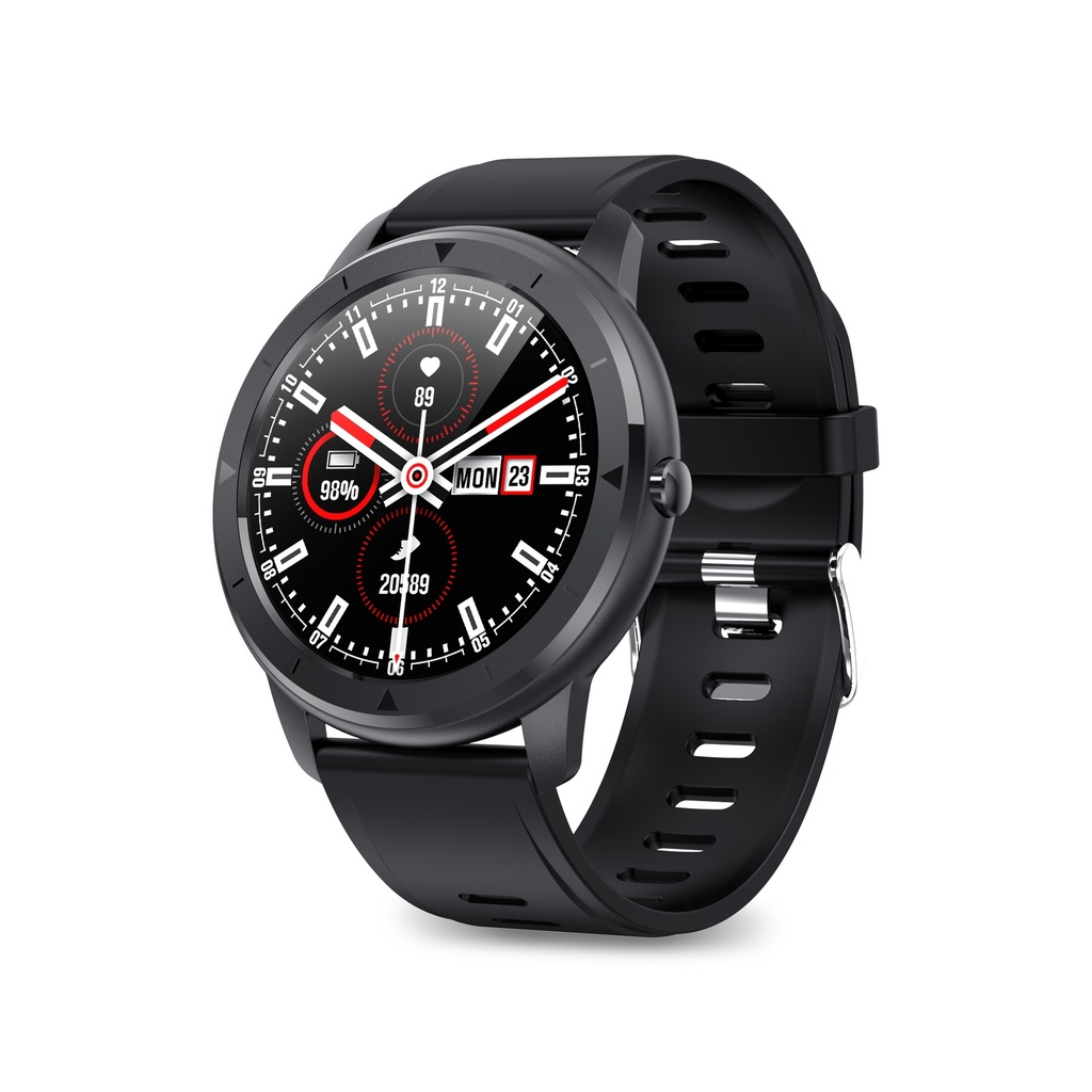 Smartwatch Ksix Eclipse Negro, Pantalla 1.28" IPS FULL TOUCH, Bluetooth 5.0, Autonomía 7 días