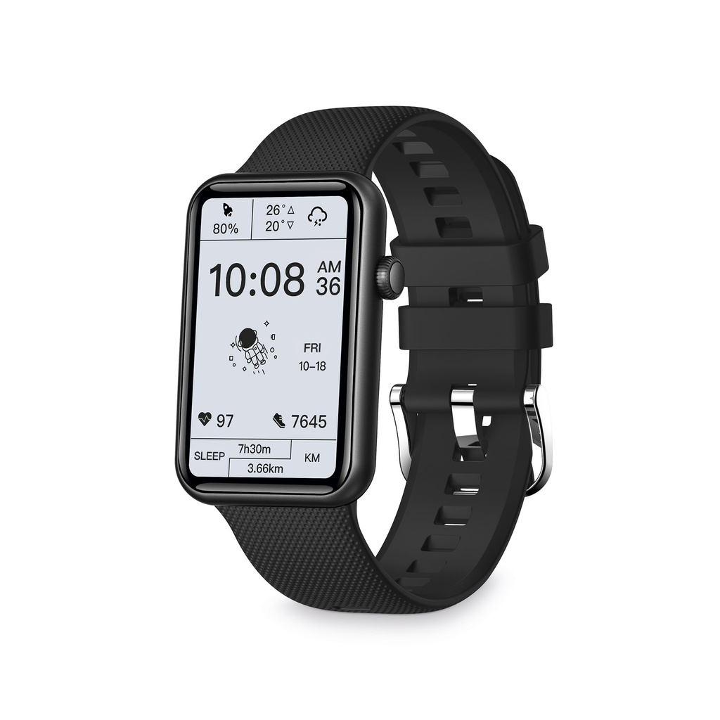 Smartwatch Ksix Tube, Pantalla 1.57" Multitáctil, 7 días, App incluida, Monitoreo salud, Modo multideporte, Sumergible, Negro