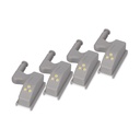 Pack de 4 bisagras LED, Interruptor, Iluminación 3 LEDs, Blanco cálido 3.000K