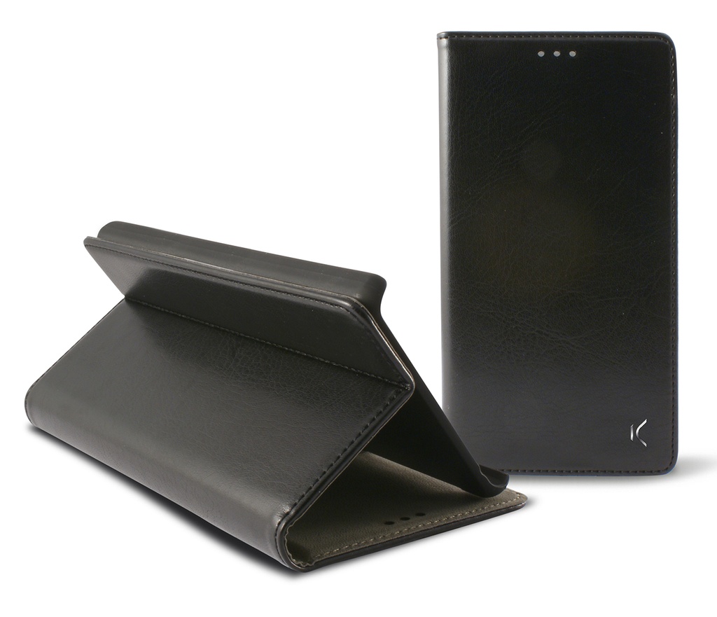 Funda con tapa para Huawei Y5 II, Y6 II, Rígida, Standing, Negro