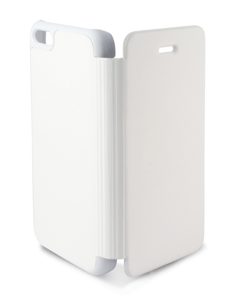 Funda con tapa para iPhone 5C, Semirrígida, Standing, Blanco