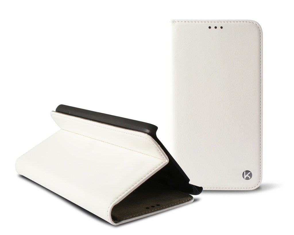 Funda con tapa para iPhone 6, 6S, Semirrígida, Standing, Blanco