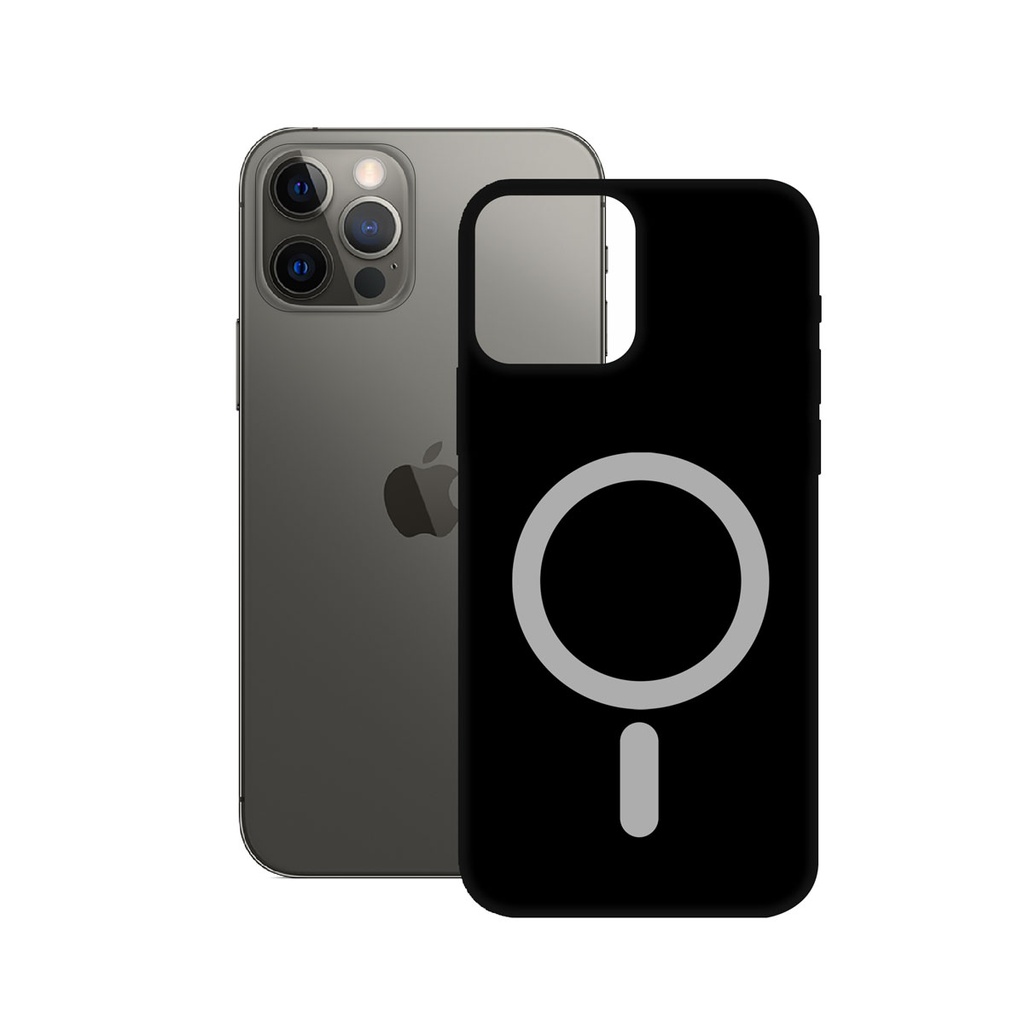 Funda para iPhone 12 compatible con MagCharge, Flexible, Negro