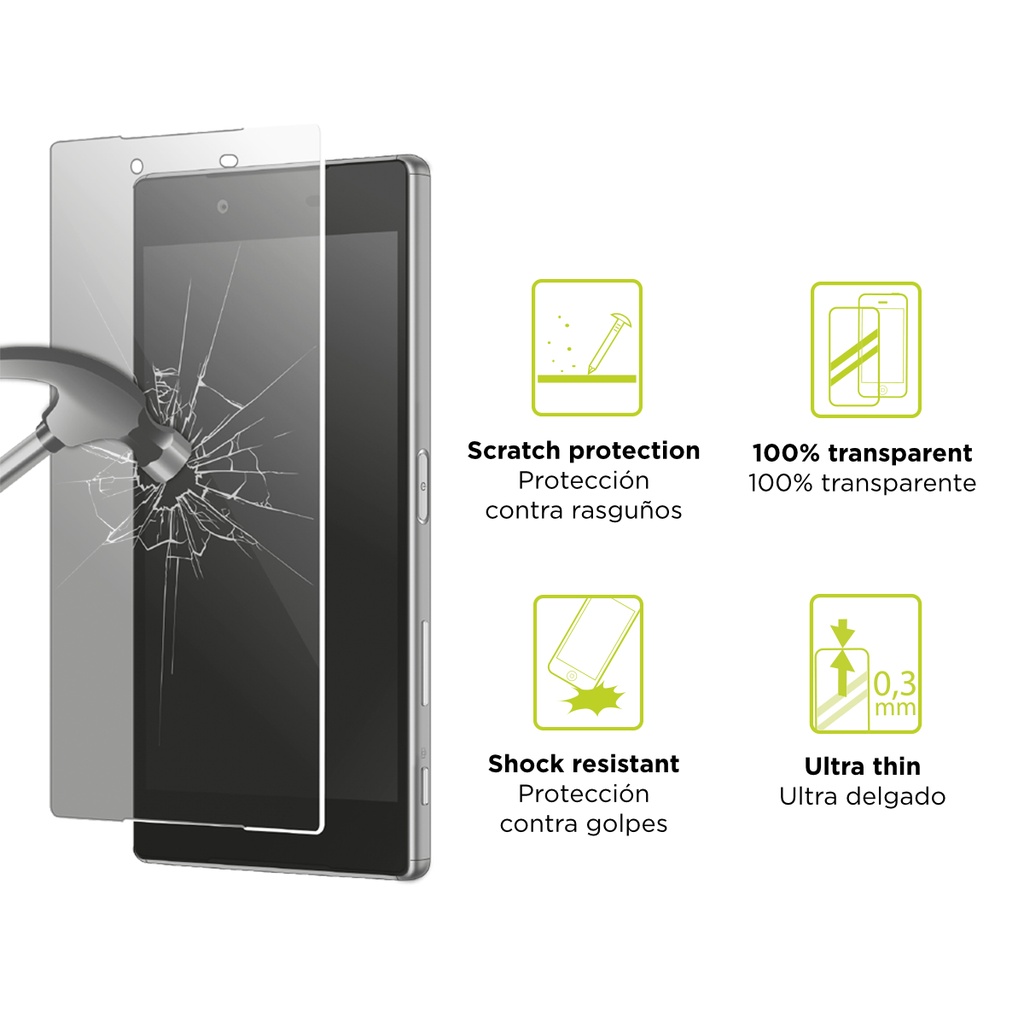 Protector de pantalla para Nokia 3.1, Vidrio templado, Grosor 0.33 mm, Transparente