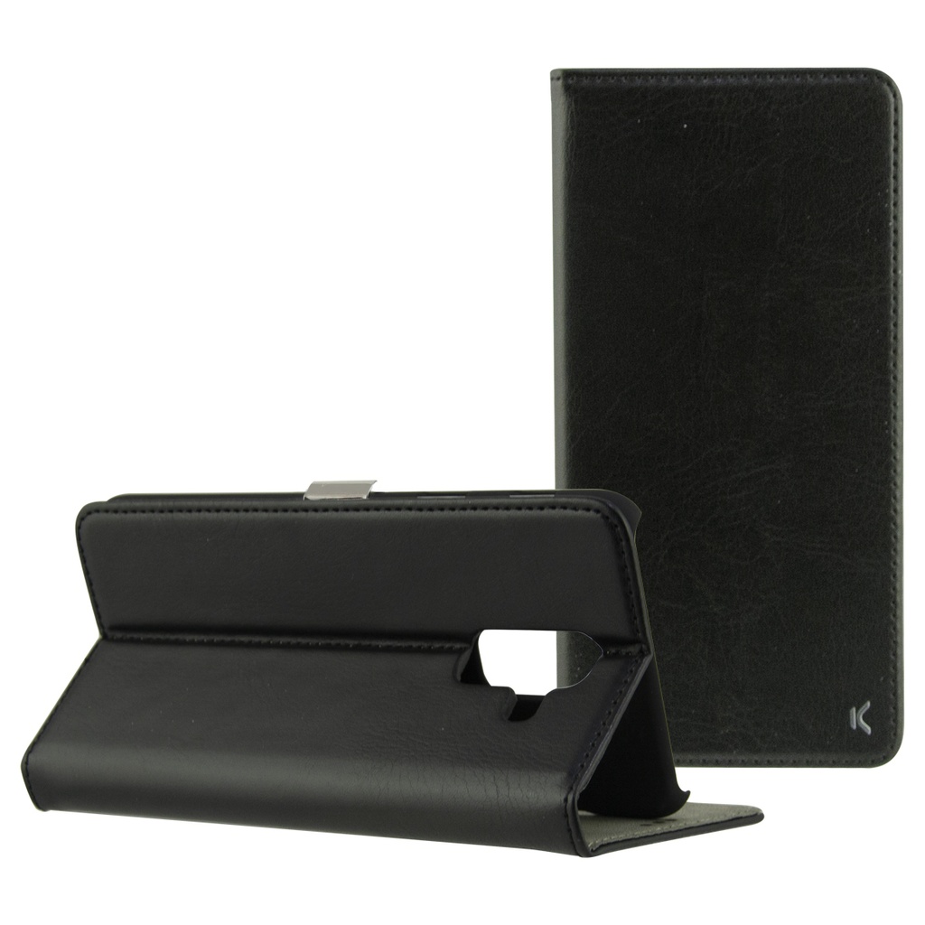 Funda con tapa para Samsung Galaxy J6 Plus 2018, Semirrígida, Standing, Negro