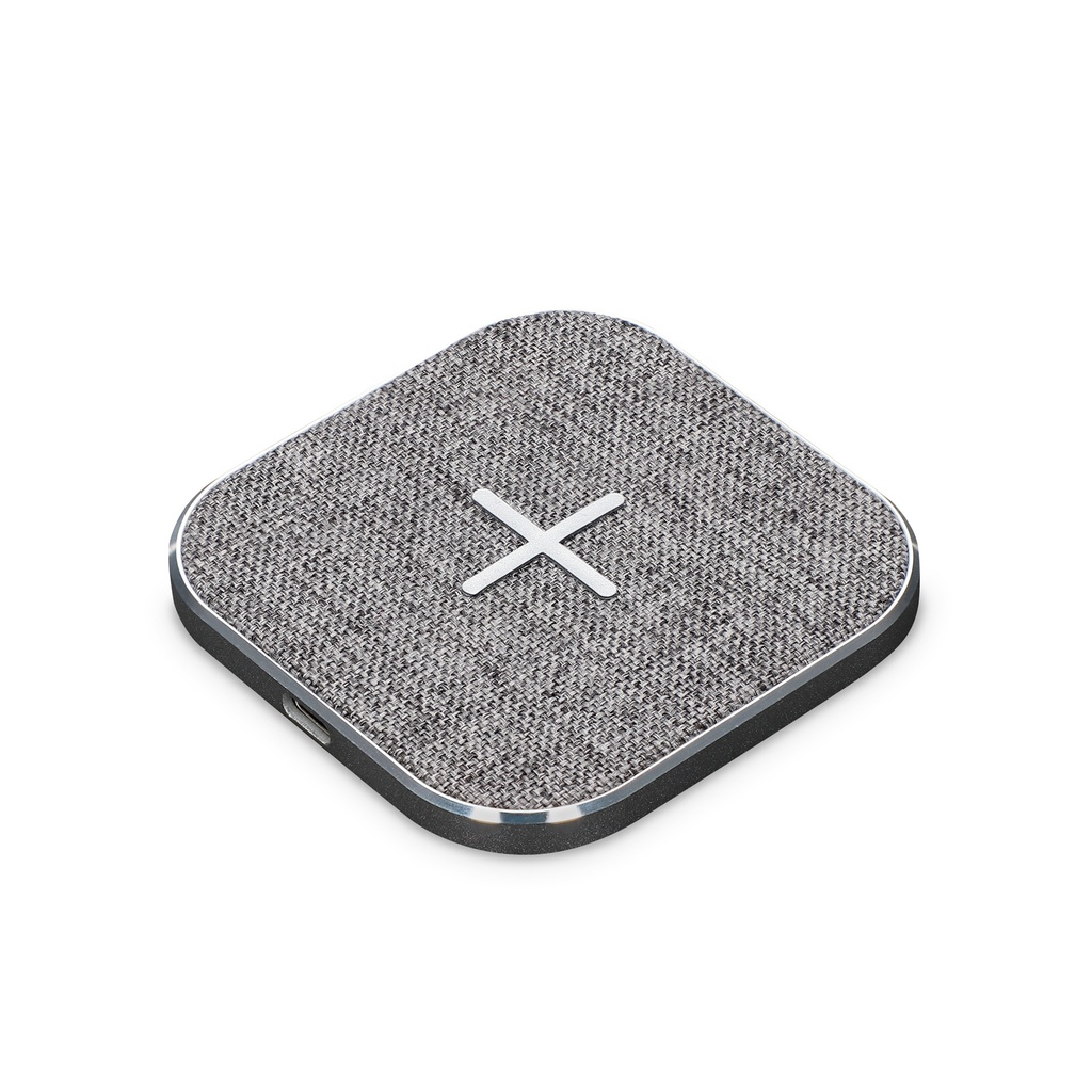 Cargador inalámbrico Ksix, Carga rápida, 15W, Cable USB-C incluido, Gris