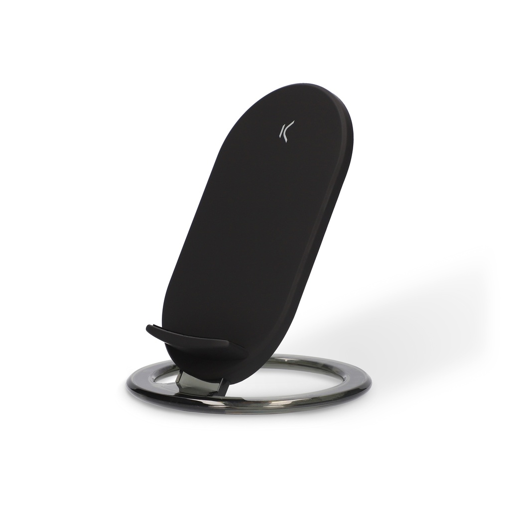 Cargador inalámbrico sobremesa Ksix, 10W, Tecnología Qi, Fast charge, Negro