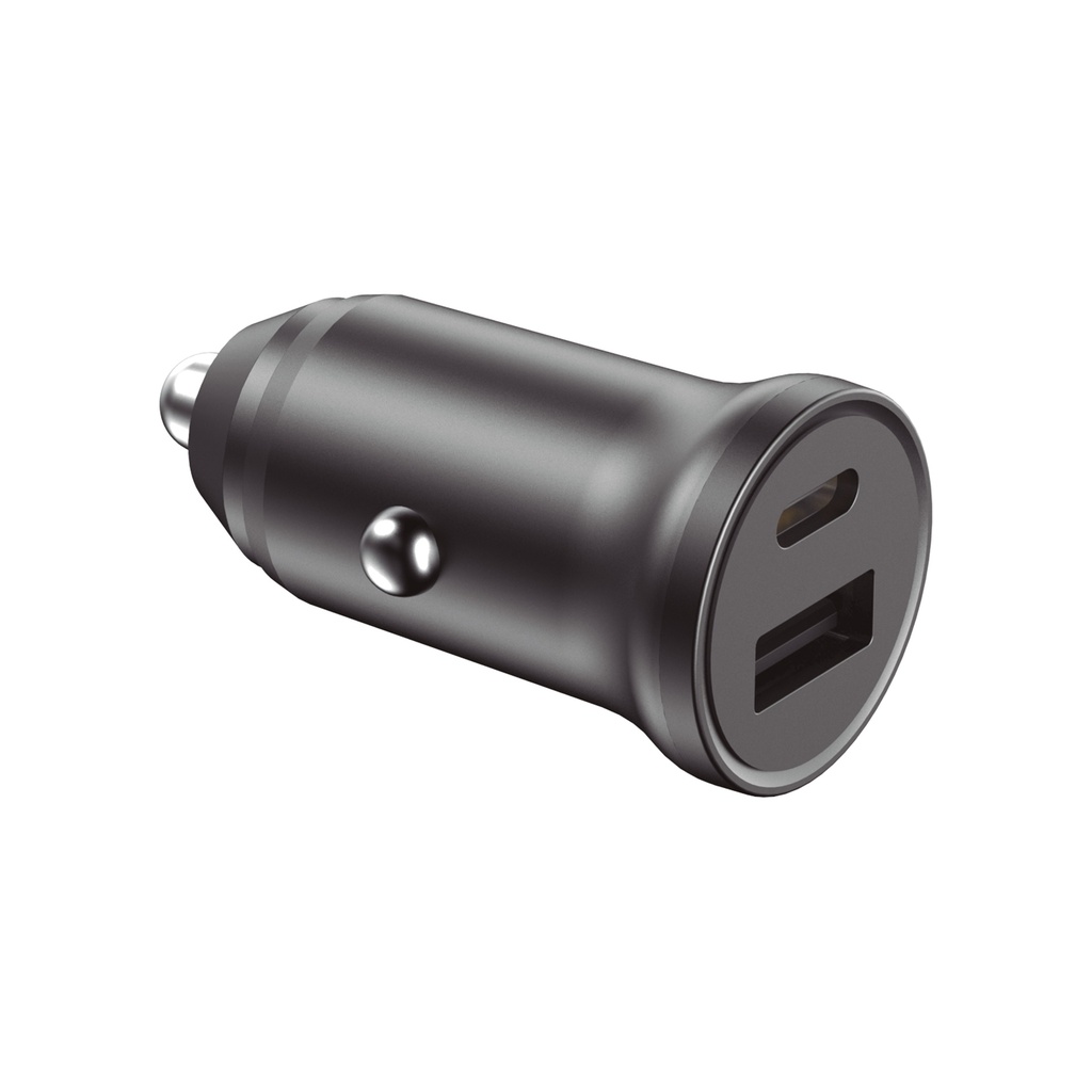 Cargador de coche Ksix, 20W, Carga rápida, Power Delivery y Quick Charge 3.0, Multipuerto USB-C y USB-A, Negro