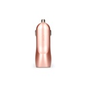 Cargador de coche Ksix, 10W, 2 salidas USB A, Rosa metalizado