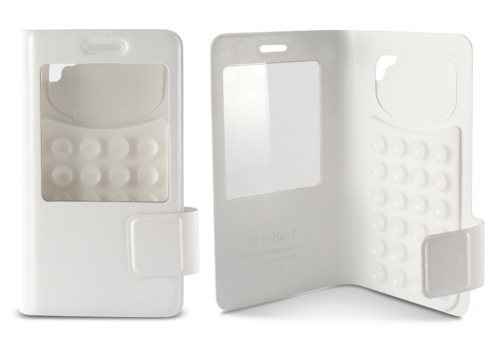 Funda con tapa Universal para smartphone, Semirrígida, Blanco