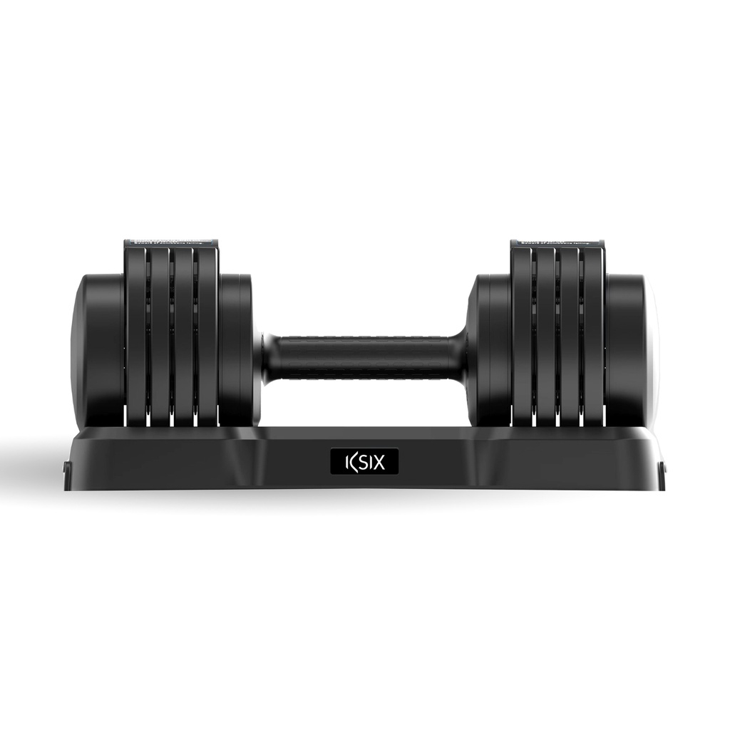 Mancuerna ajustable 25 kg Ksix, Acero Q235, 8 discos incluidos, Agarre ergonómico, Diseño compacto