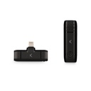 Micrófono inalámbrico para móvil Ksix, Lightning, Plug and play, Receptor y micrófono, Hasta 10 h de autonomía, Negro