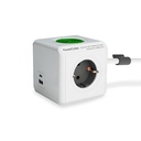 Enchufe modular ALLOCACOC, 3 tomas de corriente, cargador inalámbrico, salidas A + C