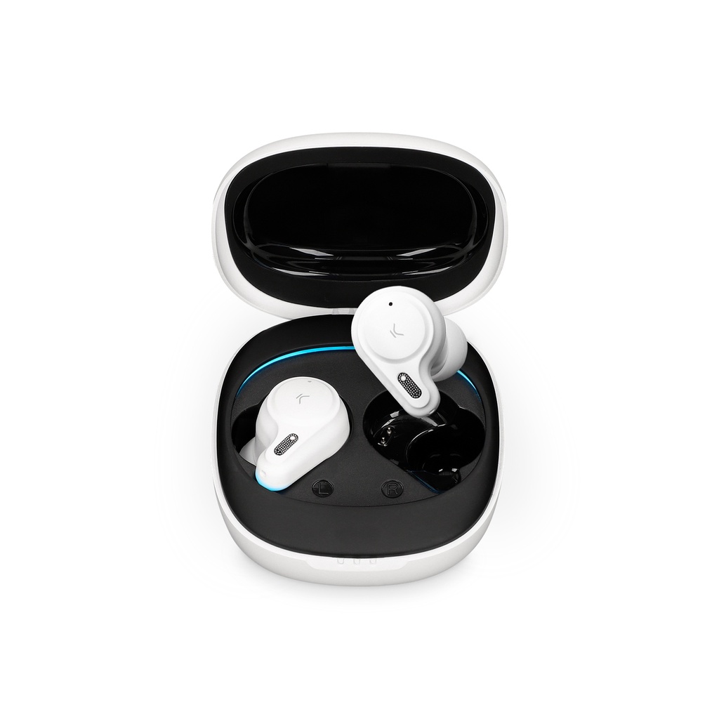 Auriculares inalámbricos Ksix Satellite, True Wireless, Autonomía 5+15h, Superficie táctil, Ergonómicos, Blanco