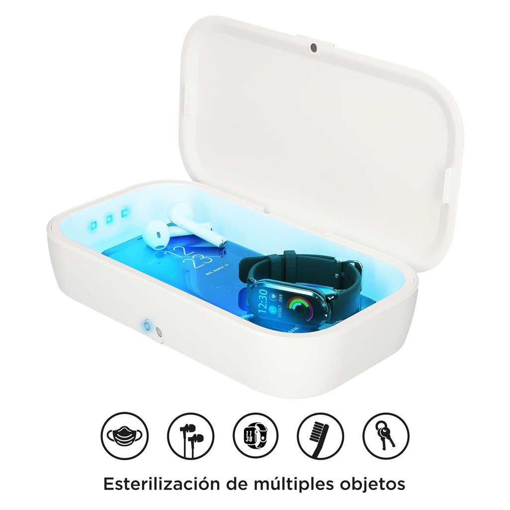Caja Esterilizadora Ksix Uv Box Pro Con Carga Inalámbrica 10w