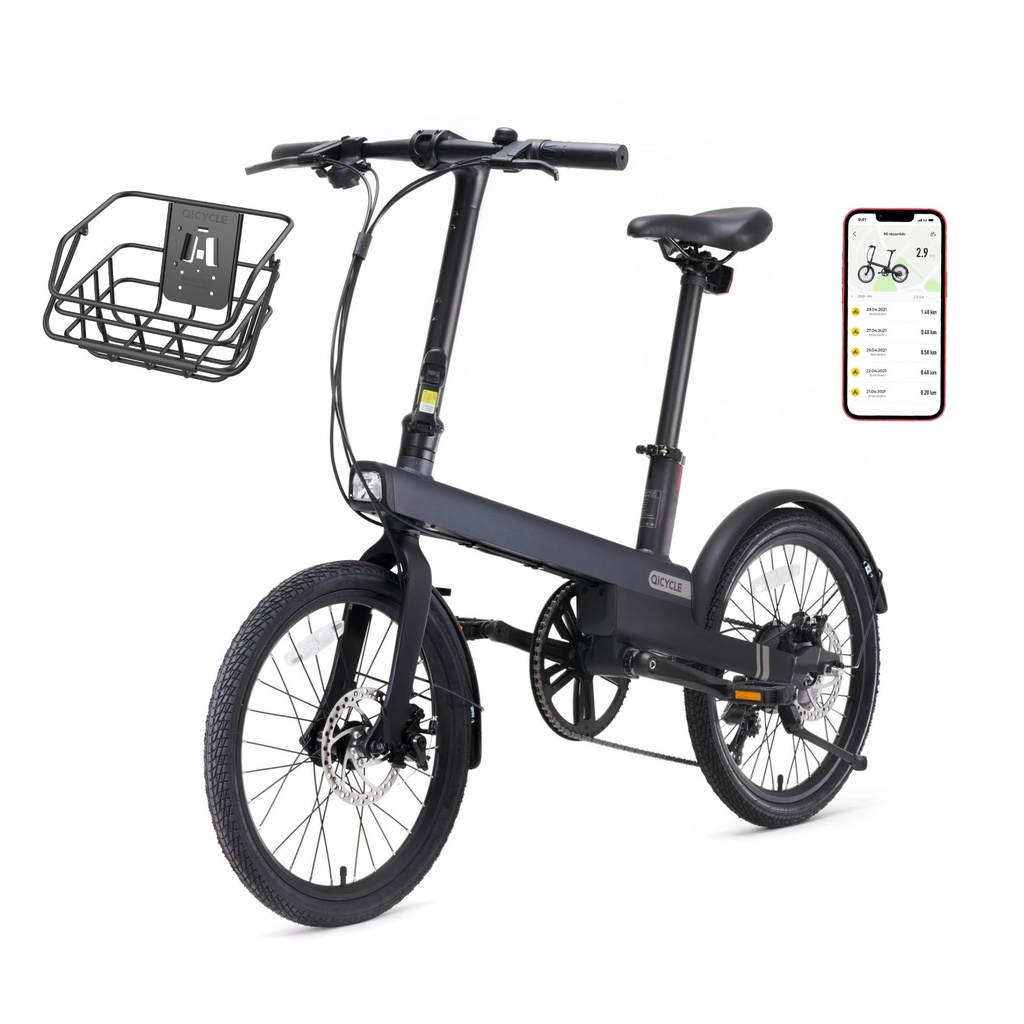 Bicicleta eléctrica urbana Xiaomi QiCYCLE C2, Conectada, Pedaleo asistido, Autonomía hasta 65km, 8 vel., Pantalla LED, Negro
