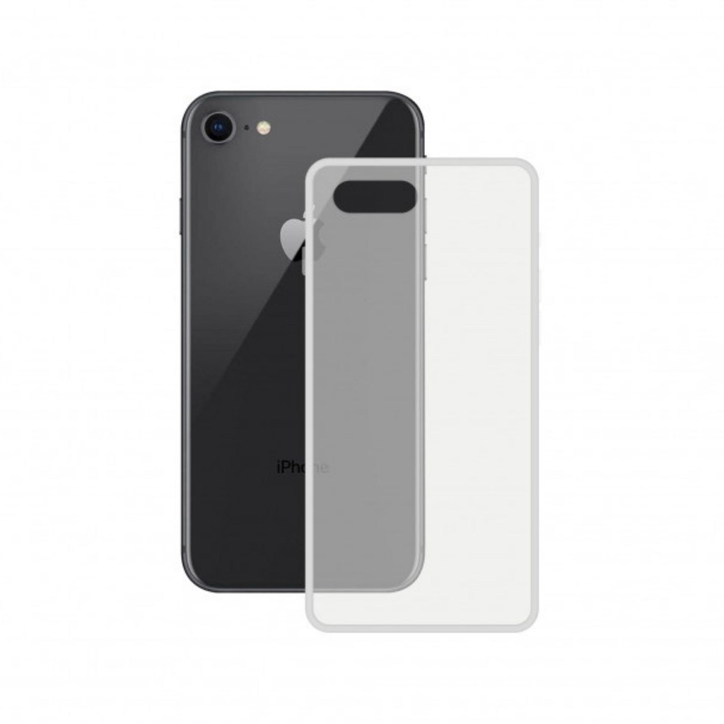 Funda semirrígida para iPhone 7/8/Se 2020, Laterales reforzados, Compatible carga inalámbrica, Transparente, Packaging free