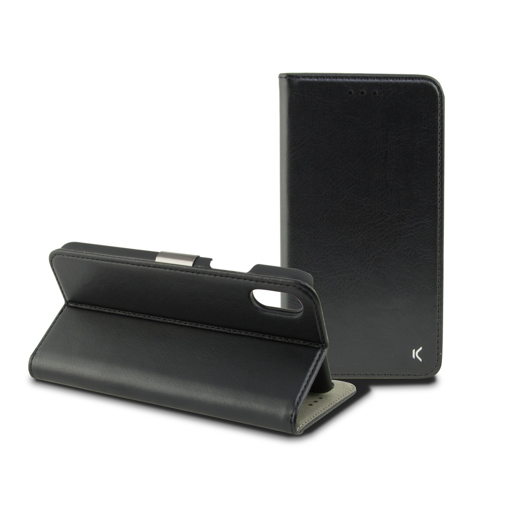 Funda con tapa para iPhone XS Max Semirrígida, Standing, Negro