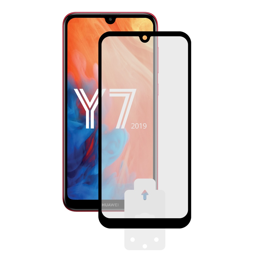 Protector de pantalla para Huawei Y6 2019, Vidrio templado Grosor 0.33 mm, Negro