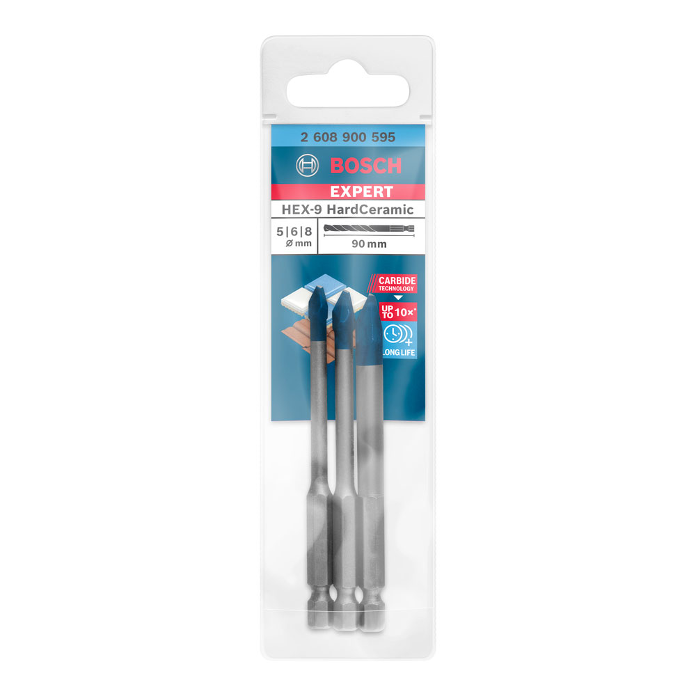 SET DE 3 BROCAS EXPERT HEX-9 HARDCERAMIC MEDIDAS: 5mm, 6mm, 8mm 2608900595 BOSCH