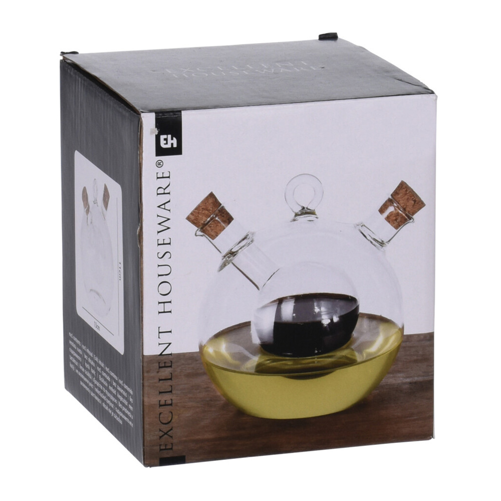 ACEITERA Y VINAGRERA DE CRISTAL 2 EN 1 350ml
