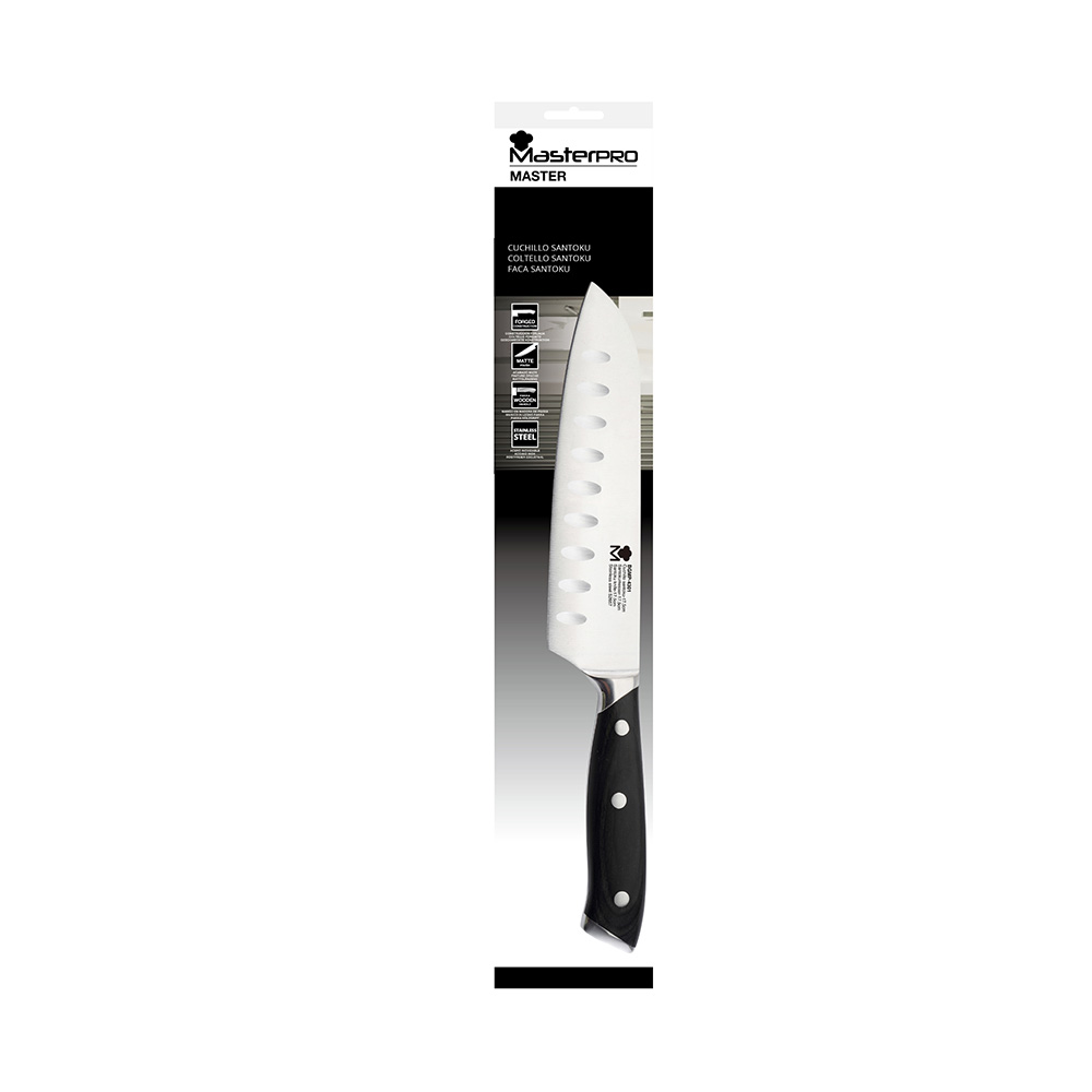 CUCHILLO SANTOKU 17,5cm ACERO INOX MASTER BGMP-4301 MASTERPRO