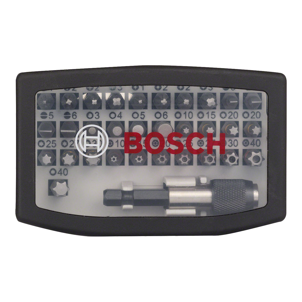 SET DE 32 PUNTAS DE ATORNILLAR, PH, PZ, H, T Y SOPORTE UNIVERSAL DE CAMBIO RÁPIDO 2607017319 BOSCH