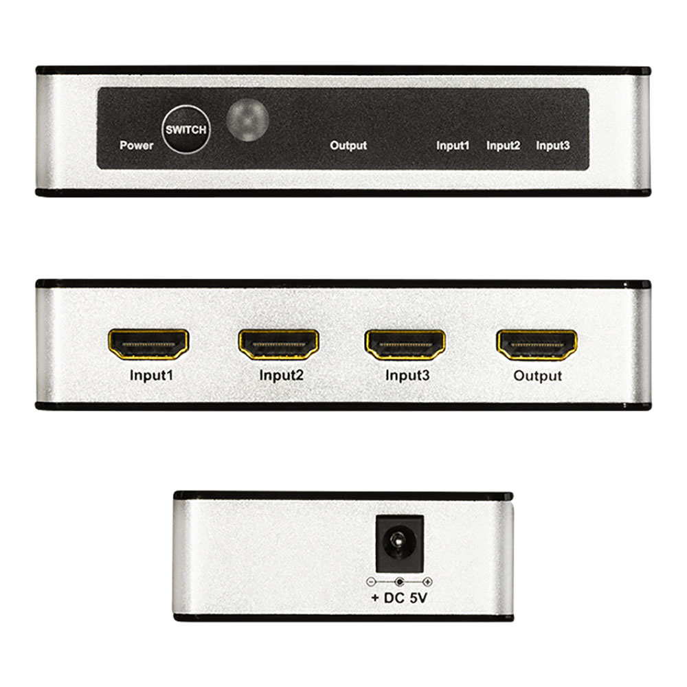 CONMUTADOR HDMI 3 PUERTOS, 4K/60Hz, FULL 3D LOGI-HD0044 LOGILINK
