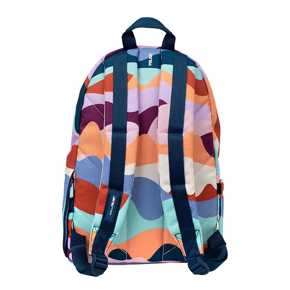 MOCHILA URBANA CLÁSICA 2 CREMALLERAS 22 L. SERIE THE FUN, MULTICOLOR MILAN