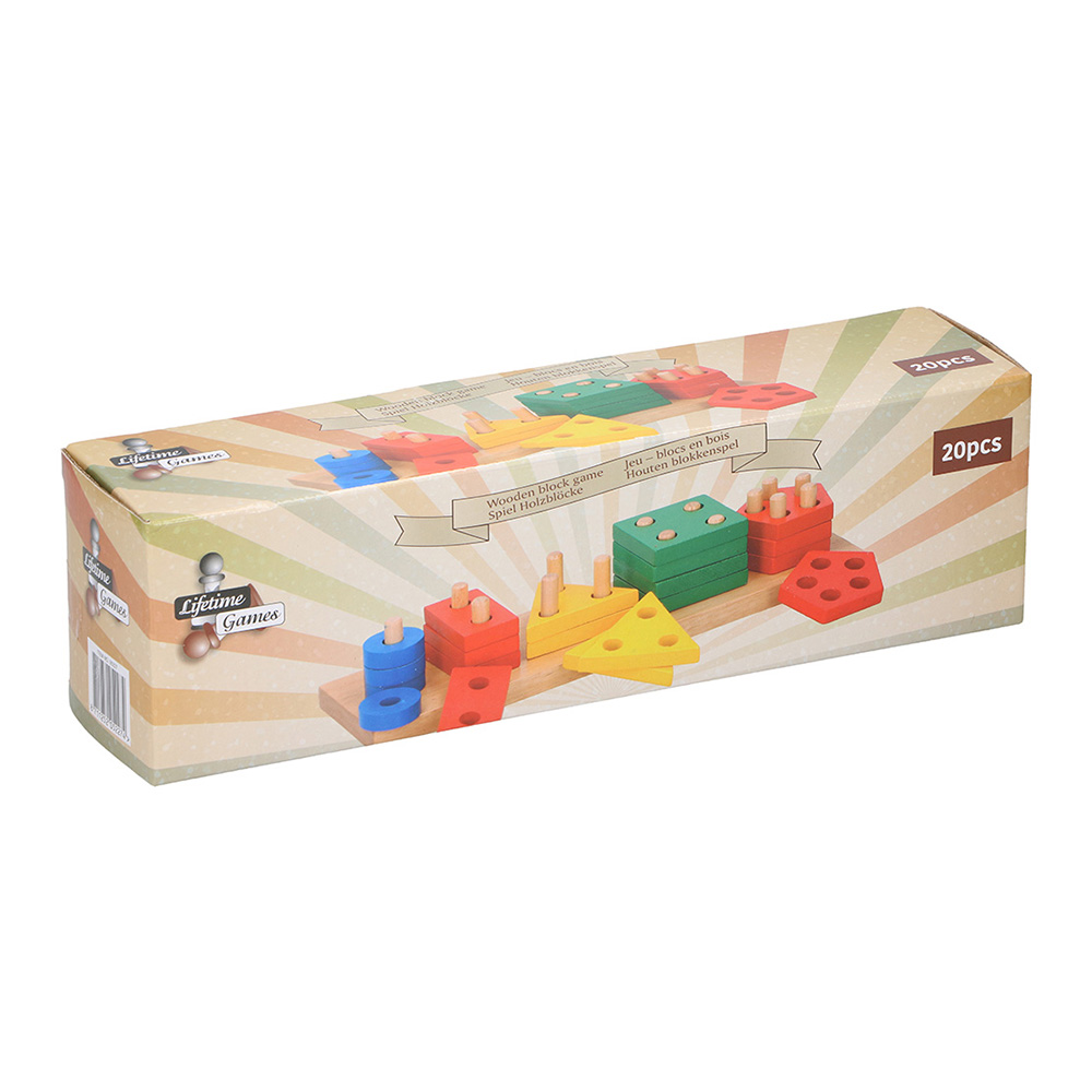 JUEGOS DE BLOQUES DE CONSTRUCCION DE MADERA 20 PIEZAS