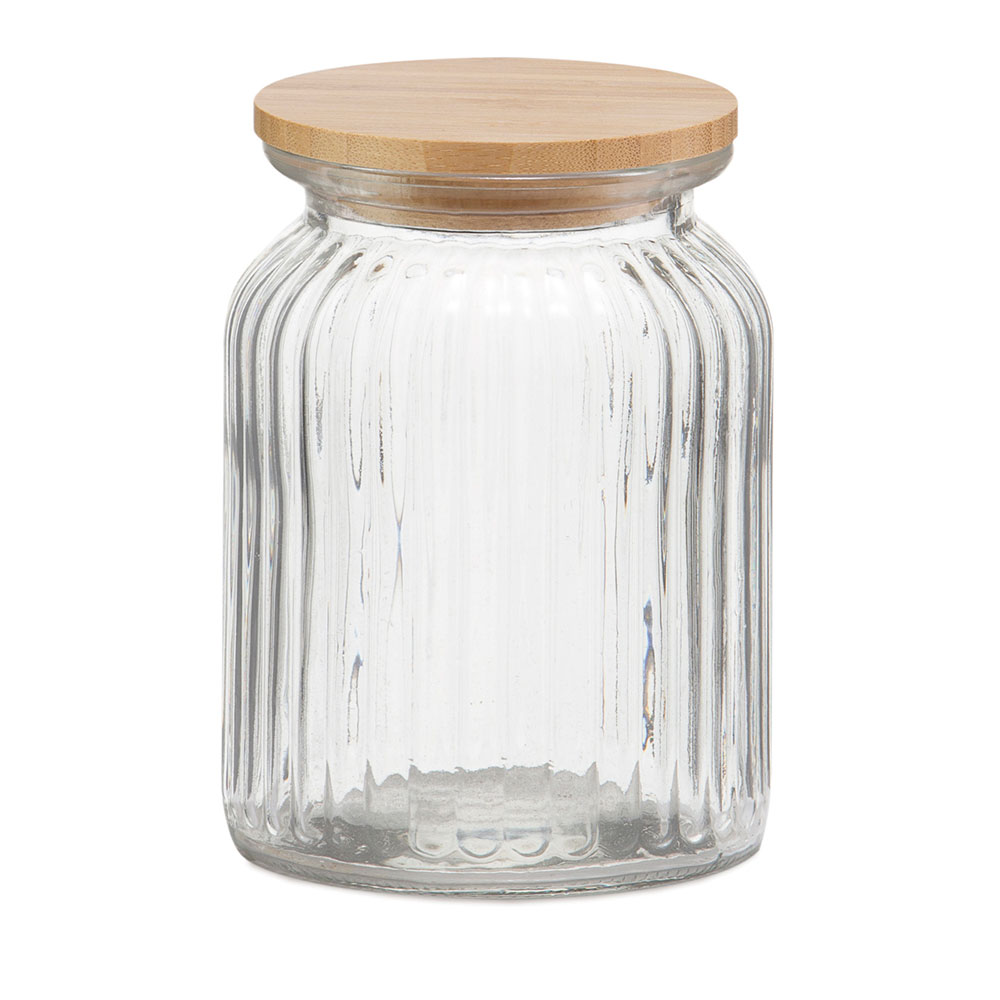 BOTE COCINA VIDRIO BAMBÚ 1000ml MS72137 ANDREA HOUSE